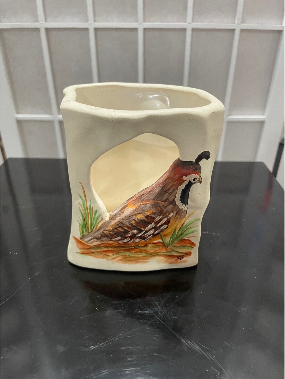 Vintage Ceramic Quail Candle Holder